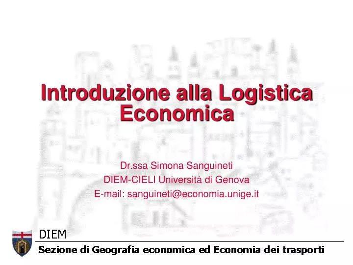 introduzione alla logistica economica