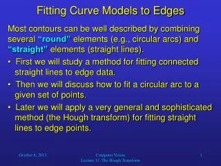 Fitting Curve Models to Edges