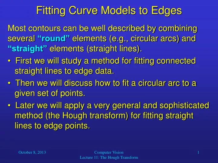 fitting curve models to edges