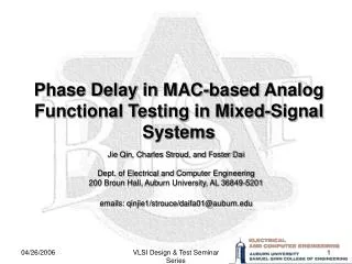 Phase Delay in MAC-based Analog Functional Testing in Mixed-Signal Systems