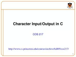 Character Input/Output in C