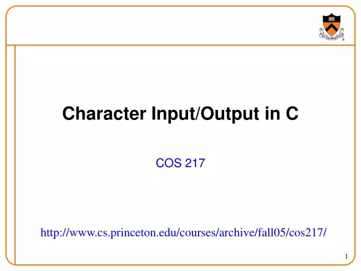 character input output in c