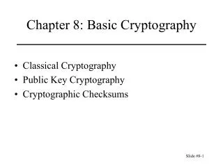 Chapter 8: Basic Cryptography