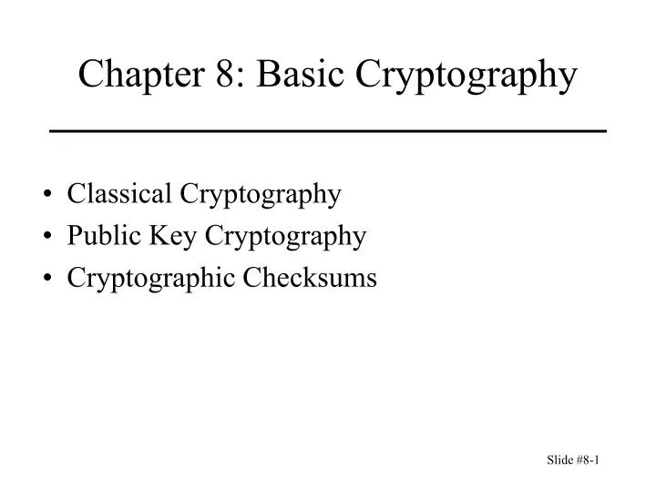 chapter 8 basic cryptography