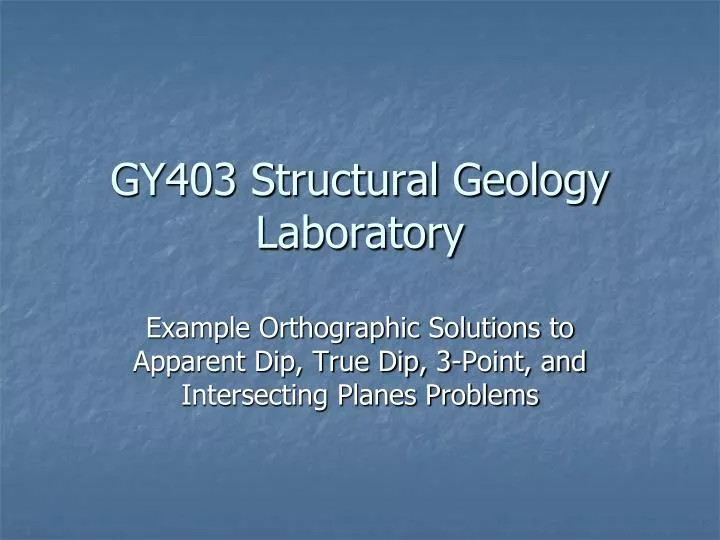 gy403 structural geology laboratory