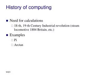 History of computing