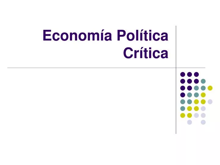 econom a pol tica cr tica