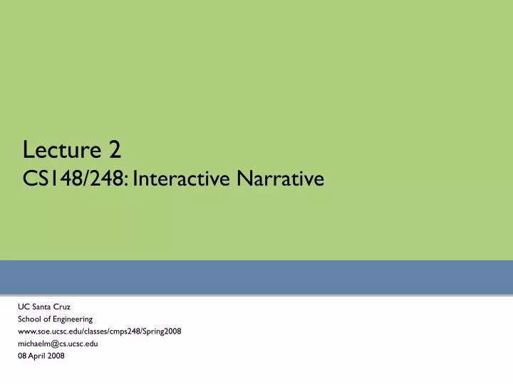 lecture 2 cs148 248 interactive narrative