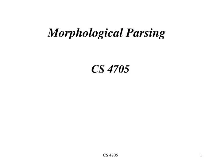 morphological parsing