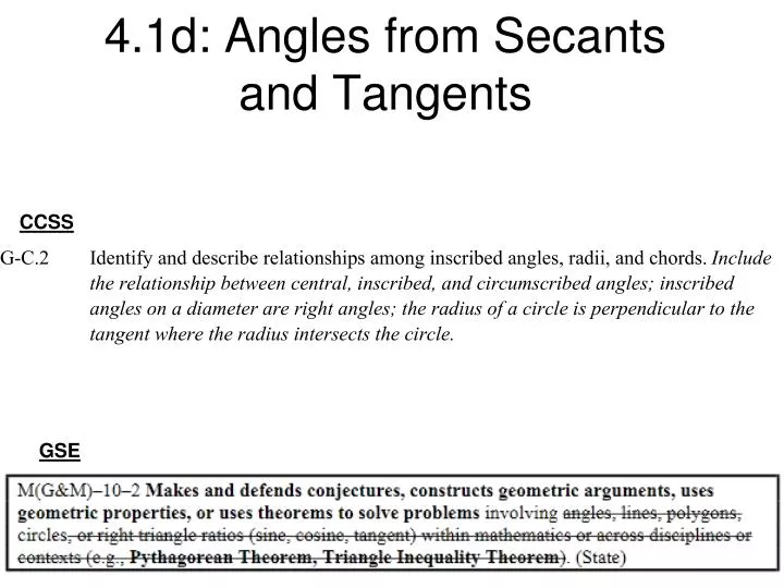4 1d angles from secants and tangents