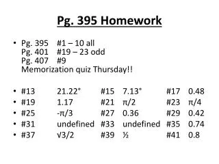 Pg. 395 Homework