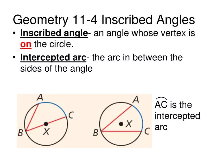 geometry 11 4 inscribed angles