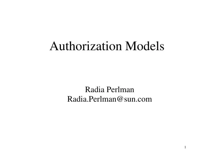 authorization models