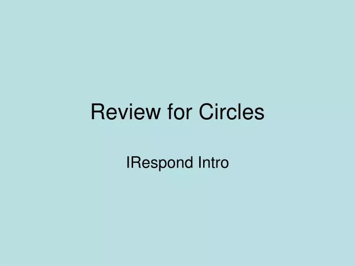 review for circles