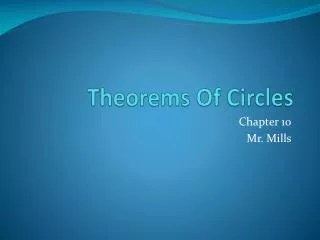 Theorems Of Circles