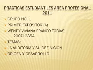 practicas estudiantiles area profesional 2011