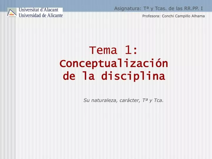tema 1 conceptualizaci n de la disciplina