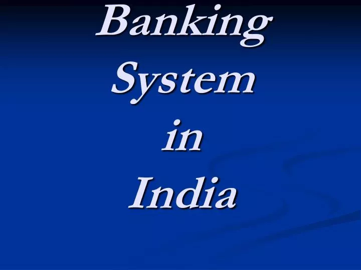 banking system in india