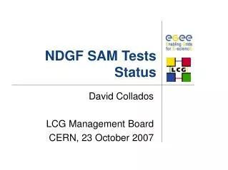 NDGF SAM Tests Status