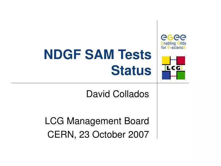 ndgf sam tests status