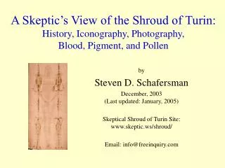 by Steven D. Schafersman December, 2003 (Last updated: January, 2005)