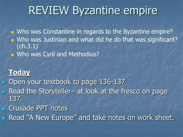 review byzantine empire
