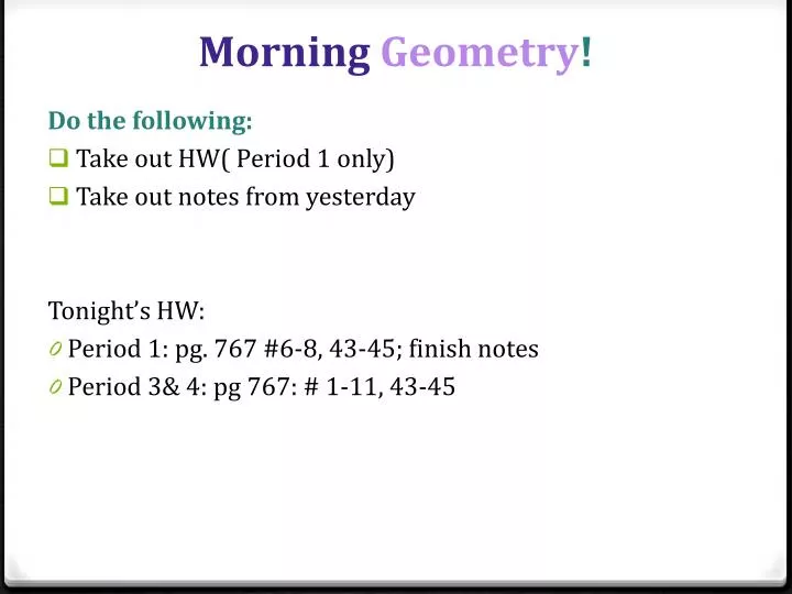 morning geometry