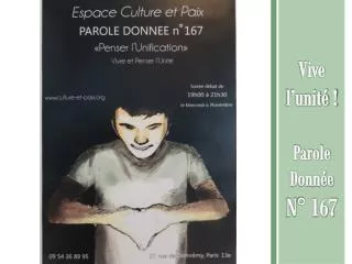 vive l unit parole donn e n 167