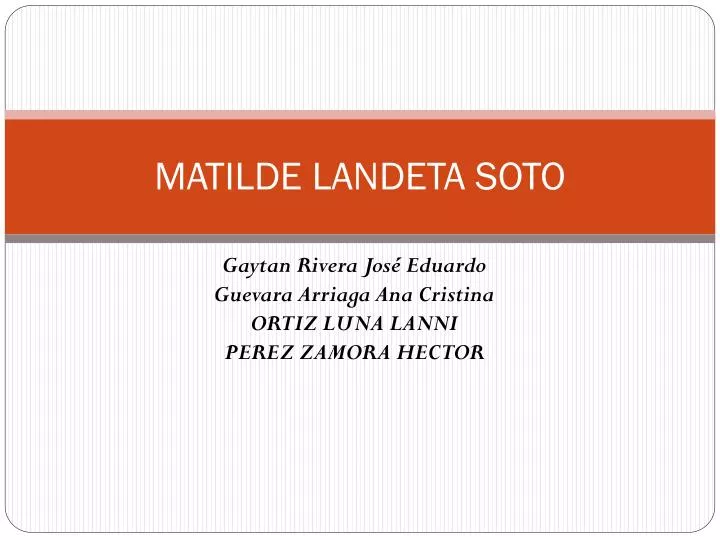 matilde landeta soto