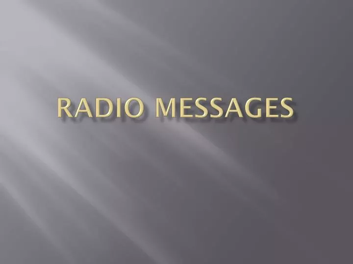 radio messages