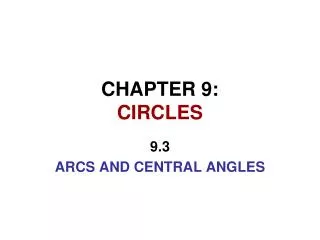 CHAPTER 9: CIRCLES