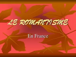 le romantisme
