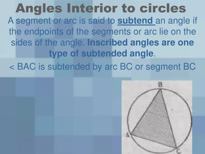 angles interior to circles