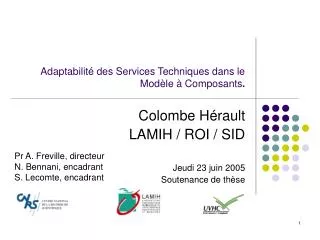 adaptabilit des services techniques dans le mod le composants