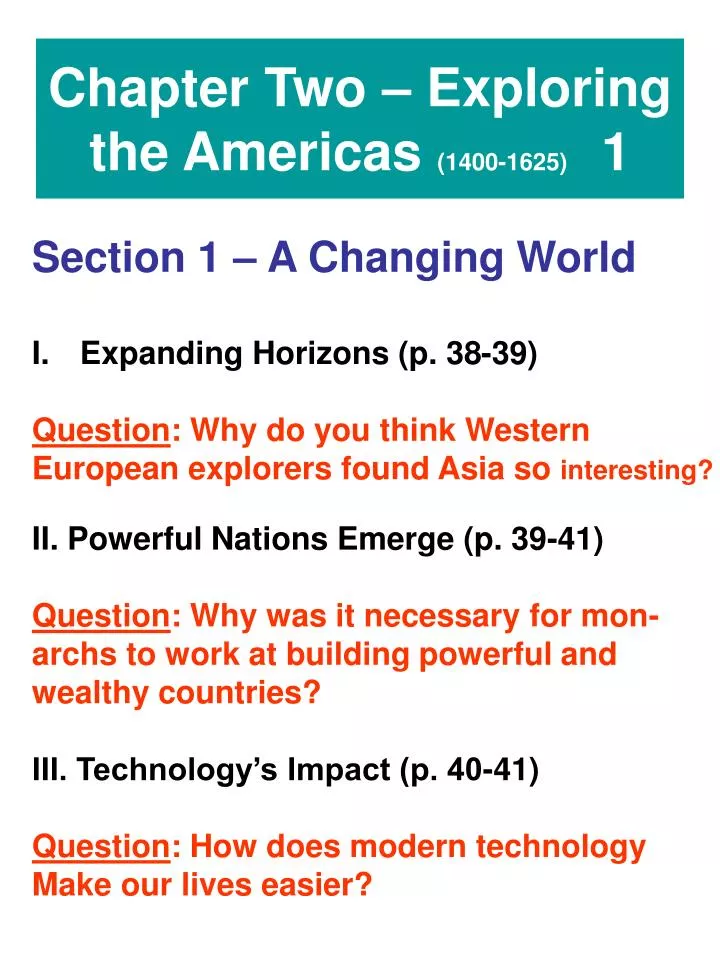 chapter two exploring the americas 1400 1625 1