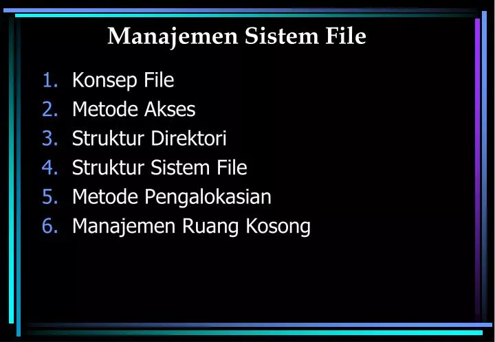 manajemen sistem file