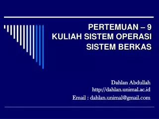 pertemuan 9 kuliah sistem operasi sistem berkas