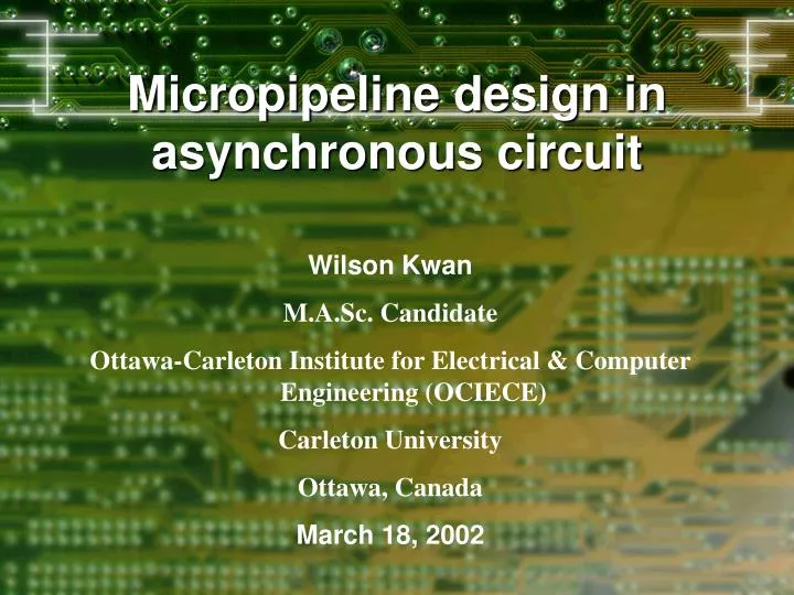 micropipeline design in asynchronous circuit