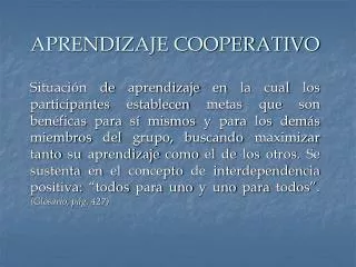 aprendizaje cooperativo