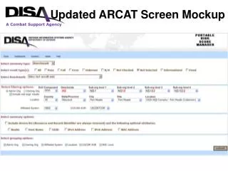 Updated ARCAT Screen Mockup