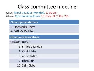 Class committee meeting