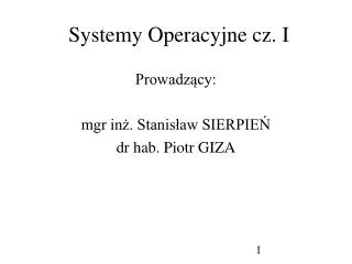 prowadz cy mgr in stanis aw sierpie dr hab piotr giza