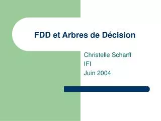 fdd et arbres de d cision