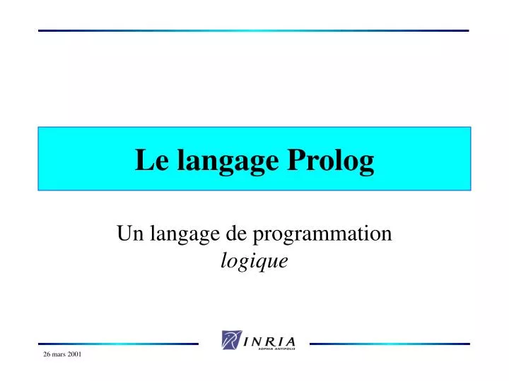le langage prolog