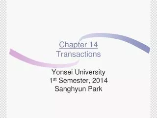 Chapter 14 Transactions