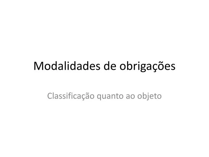 modalidades de obriga es