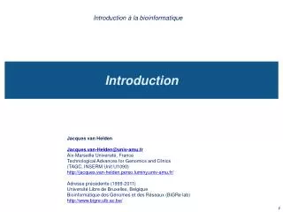 introduction la bioinformatique