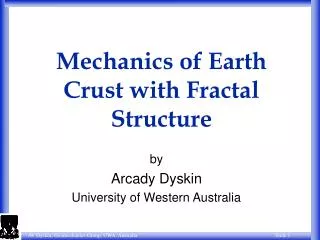 Mechanics of Earth Crust with Fractal Structure