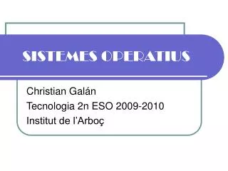 christian gal n tecnologia 2n eso 2009 2010 institut de l arbo