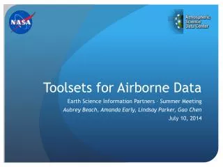 Toolsets for Airborne Data